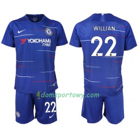 Koszulka Chelsea WILLIAN 22 Dziecięcy Domowe Koszulki Piłkarskie 2018-2019 Krótki Rękaw